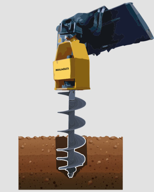 A hidraulikus talajfúrót a munkagépek gémjére szerelve működtethetjük