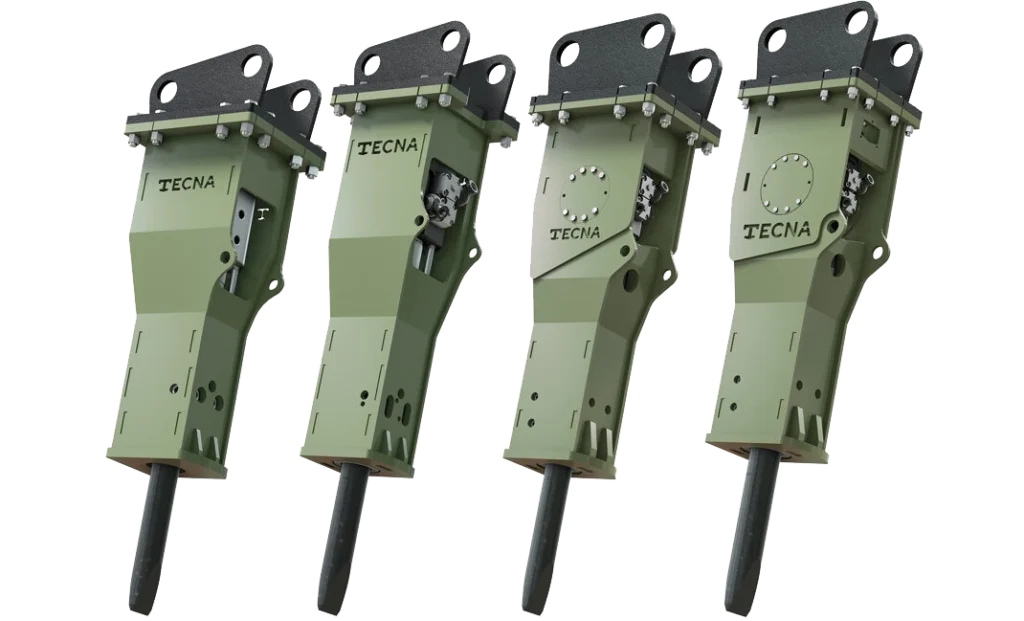 TECNA hidraulikus bontókalapácsok 8 és 16 t közötti munkagépekhez