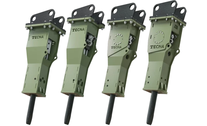 TECNA hidraulikus bontókalapácsok 8 és 16 t közötti munkagépekhez