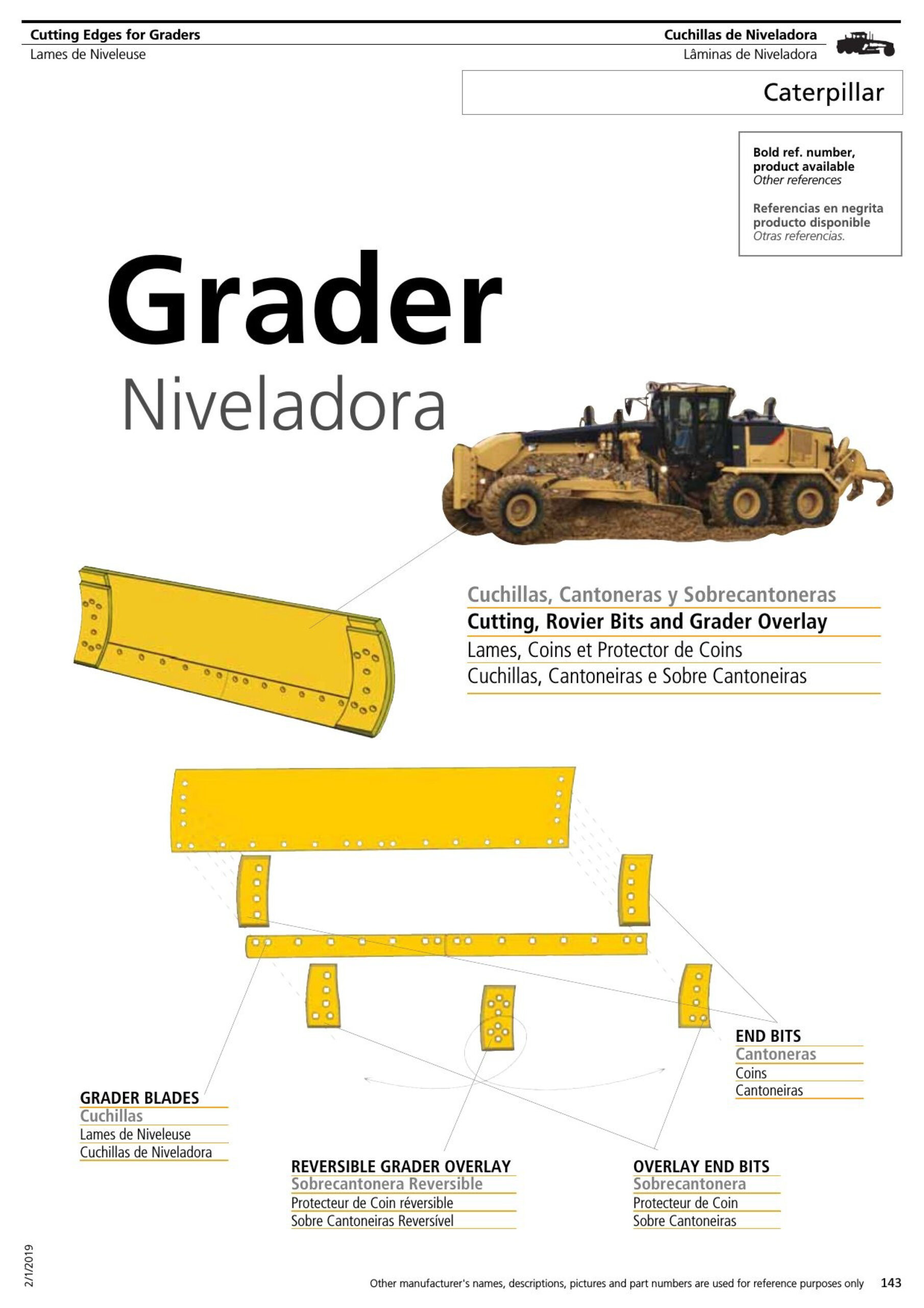 Caterpillar gréder vágóélek