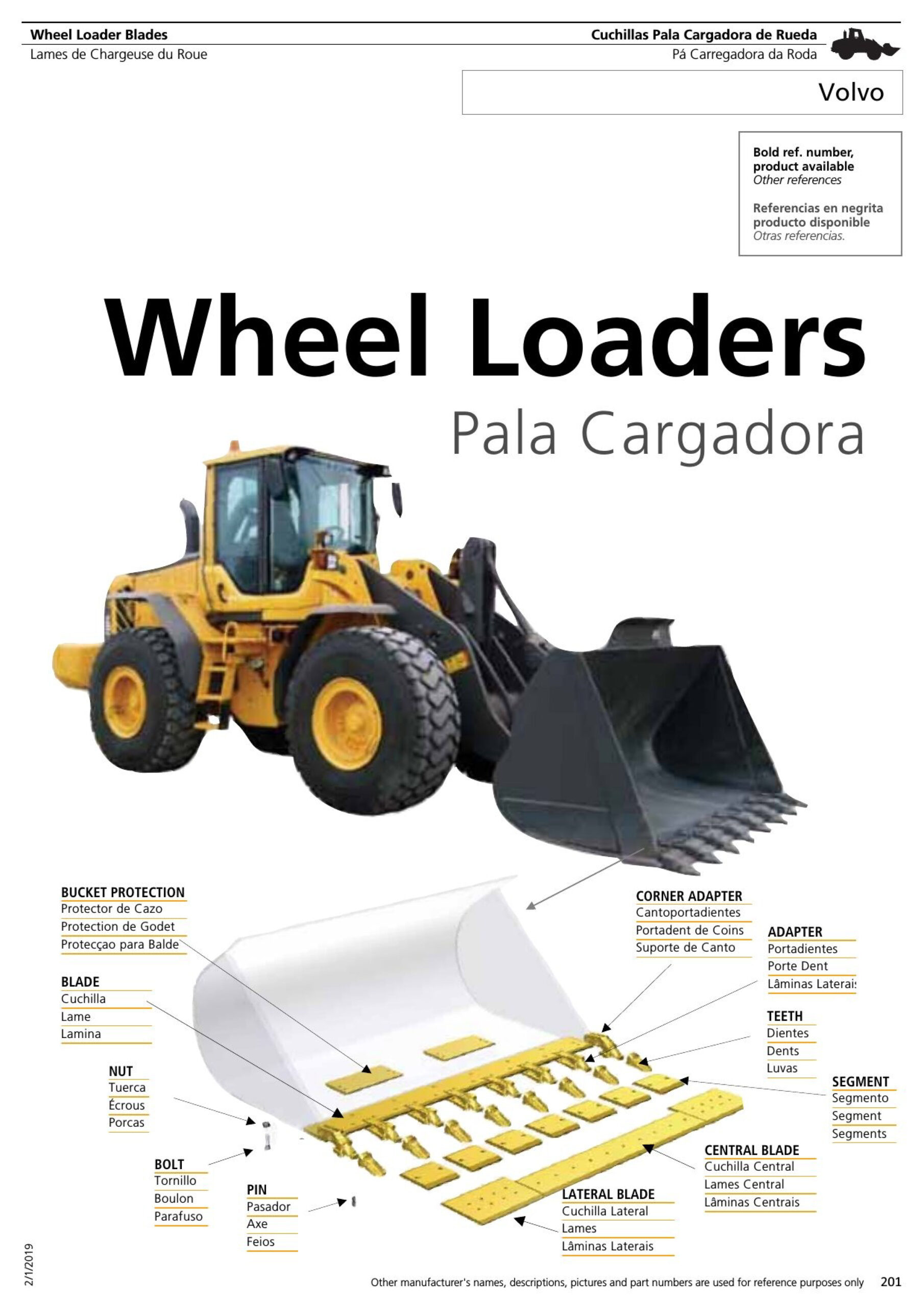 Volvo kerekes rakodó vágóél katalógus